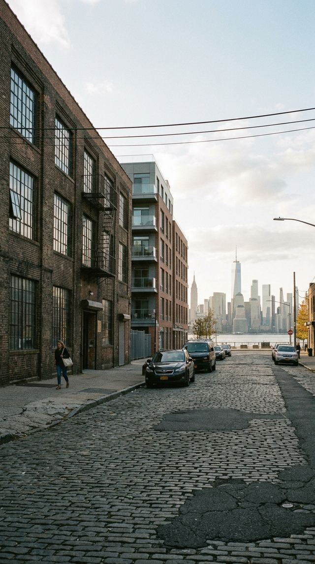 Williamsburg Brooklyn industrial-loft residential street.